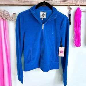 Juicy by Juicy Couture blue cropped zip up jacket women’s size XS NWT
